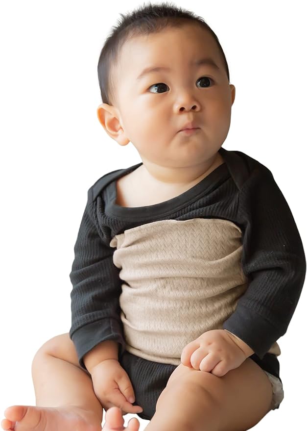 SOWAN Tummy Wrap, Set of 2, Babies, Puffy, 100% Organic Cotton, Dull Color, Cold Protection, High Elasticity, For Babies, Kids, Girls, Boys, Unisex, Made in Japan - NewNest Australia