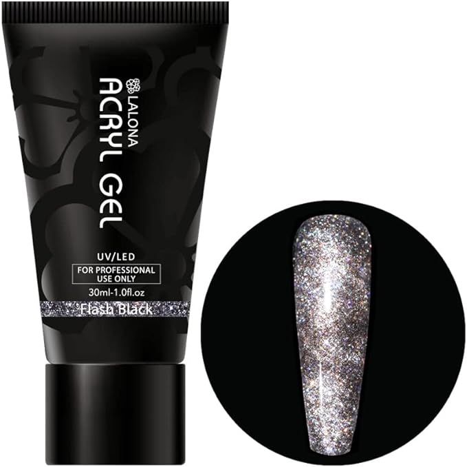 LALONA Acrylic Gel (Flash Color) (30ml) Sculpture Gel Nail Polygel (030. Flash Black) - NewNest Australia