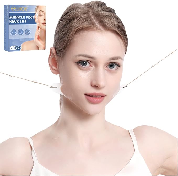Doyime Small Face Tape (40 Sheets) Face Lift Up Face Tape, Slack Lifting, Nasolabic Line, Ultra Thin, Transparent Face, Strong Fit Type, Inconspicuous, Frosted - NewNest Australia
