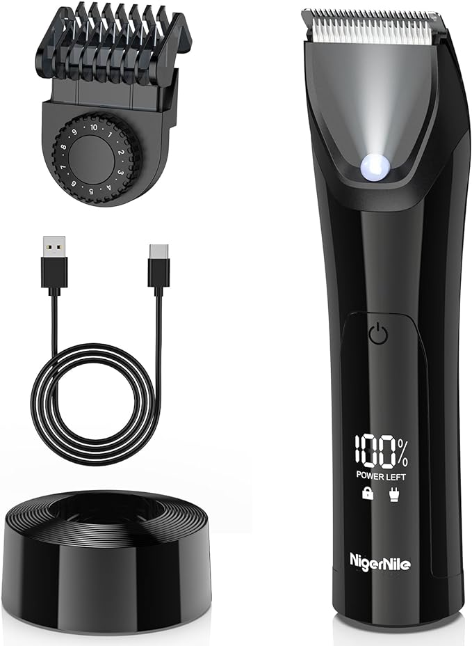 NigerNile Men's Electric Vio Shaver, For Men, 2024 Innovation Model, Adjustable Length, LED Display, IPX6 Waterproof, Wet and Dry Use, Bath Shaver, Lock Function, USB Rechargeable, Light Included, - NewNest Australia