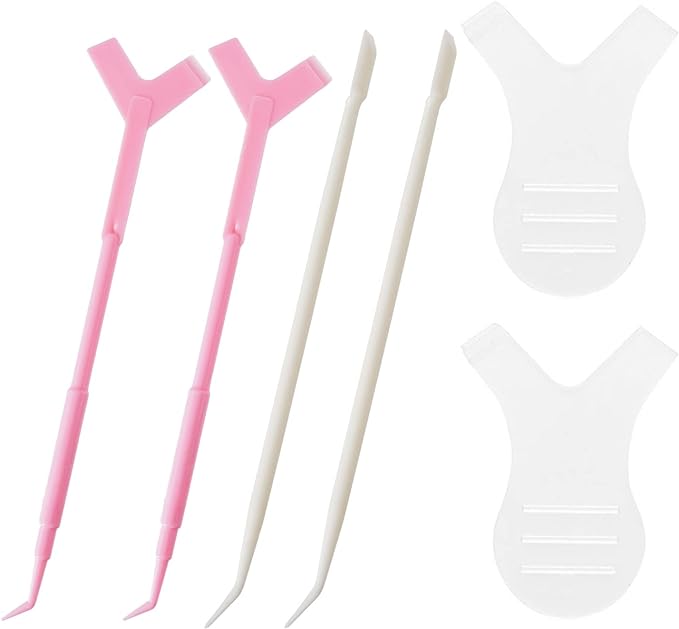 RuRuLi Eyelash Perm Kit (5 Types to Choose from Available) Eyelash Perm Self (2 Plates + 2 Sticks (White) + 2 Sticks (Pink) - NewNest Australia