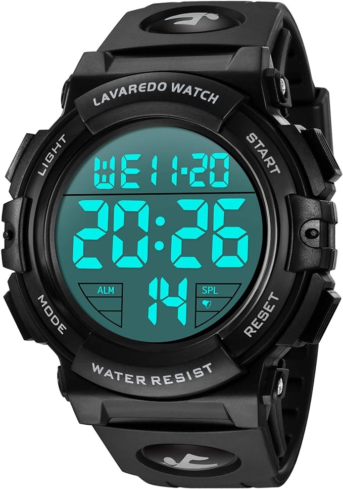 Men's Digital Sports Wristwatch, Multifunctional, LED Display, Outdoor Wristwatch, 03-black, Stylish - NewNest Australia