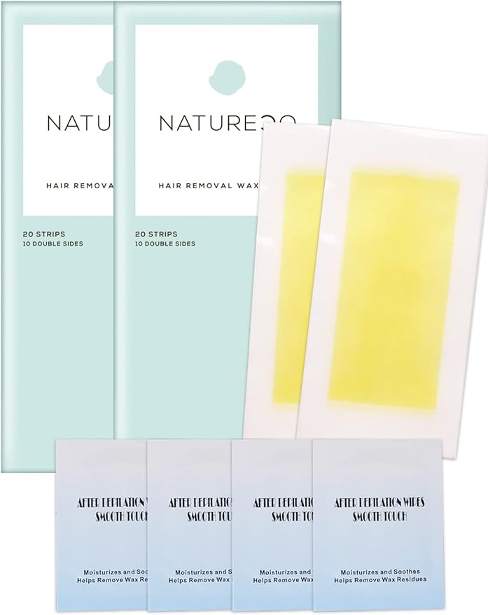 NATURECO 20 Pairs 40 Sheets Wax Removal Sheets for Eyebrows, Arms, Shins, Arms, Hair Removal Tapes, Brazilian Wax (40 Sheets (20 Pairs) - NewNest Australia