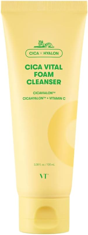 VTCOSMETICS VT CICA Vital Foam Cleanser, 3.4 fl oz (100 ml), Moisturizing, Sensitive Skin, Dry Skin, Skin Care, Deer, Vitamins, Yuzu Vitamins, Facial Cleanser, Foaming Facial Cleanser, Pore Care - NewNest Australia
