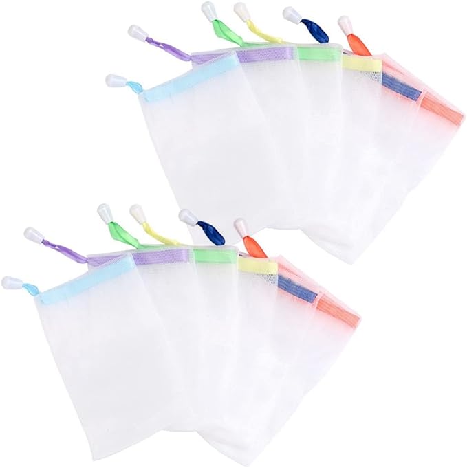10 Pack Random Color Soap Net for Soap Nets Wash Face Exfoliating Soap Bag Mesh - NewNest Australia