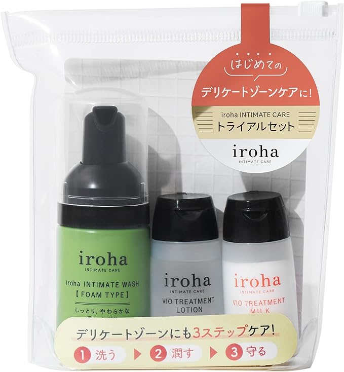 iroha INTIMATE CARE TRIAL SET Trial Set, 3 Piece Set, 3 Step Care, Delicate Zone Care, Femtec, Trial for Trial, Travel - NewNest Australia