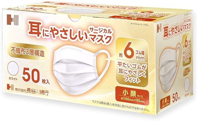 [Watayuki Hasegawa] Ear-friendly surgical mask, non-woven fabric, small face ~ slightly smaller size, JIS standard medical mask, class II - NewNest Australia