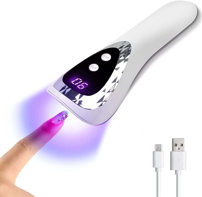 ARREBOL UV Light, Nail Dryer, Nail Dryer, Gel Nail 2 Stairs Timer Function, Resin Light, 18 W, 5 LEDs, Curing Light, Handylight, Temporary Cure, Compact, USB Rechargeable, Cordless, Japanese - NewNest Australia