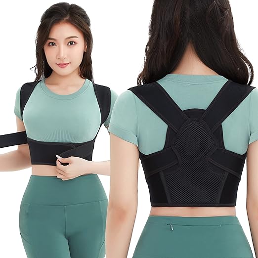 CtriLady Back Supporter, Shoulder Supporter, Corset, Rib Belt, Shoulder Belt, Back Supporter, Compression, Unisex, Easy to Put On and Take Off, Belt, Stretchable, Breathable (M/L, Black) - NewNest Australia