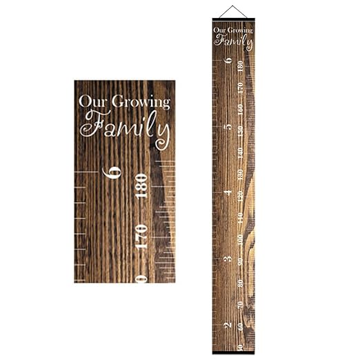 Suitcase Company GPT Height Meter, Kids Measures, Wall Hanging, Wall Decor, Tapestry, Growth Record, Interior, Scandinavian Children's Room, Stylish, Cute, Baby Gift, Can Be Measured Up To 72.8 inches (185 cm), Wood Grain Style, Dark Brown - NewNest Australia
