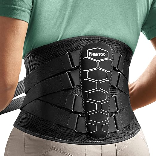 FREETOO Waist Support Belt [Ergonomic Design] Waist Corset Hard Fixed Support Super Flexible 3D Knit Mesh Structure Doesn't Get Stuffy Unisex M Size (Stomach Circumference 85cm-103cm) - NewNest Australia