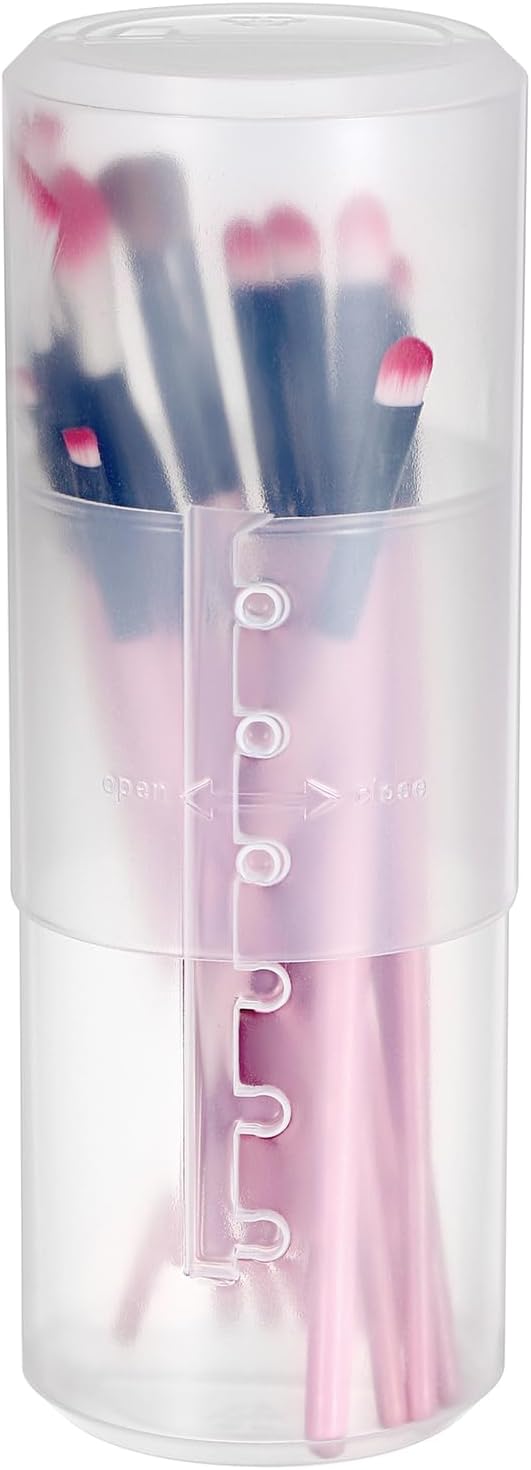 Sumnacon Makeup Brush Case, Brush Storage Case, Clear Cosmetic Brush Storage Case, Adjustable Height, Brush Dustproof, Waterproof, Dustproof, Pen Holder, Travel Portable, Cylindrical Plastic - NewNest Australia