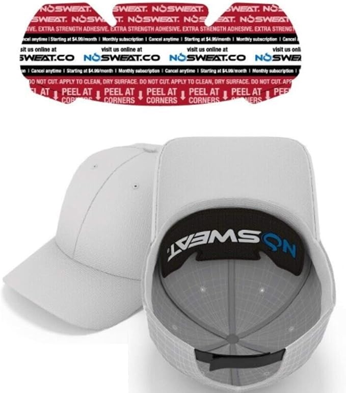 NoSWEAT Hat Sweat Pad Sweatproof Cap Liner Sweat Absorption Sheet Hat Liner Sweat Tape Sweat Prevention Bakeha Patented Made in the USA (6 Pieces) Genuine Product - NewNest Australia