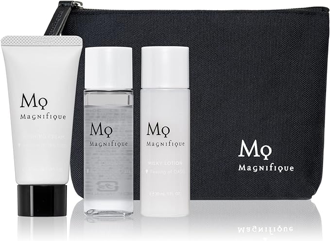 KOSE Manifique Men's Skin Care Trial Set, Facial Cleansing Foam, 1.1 oz (30 g), Lotion, 1.1 fl oz (30 ml) / Milky Lotion, 1.1 fl oz (30 ml) with MQ Pouch - NewNest Australia