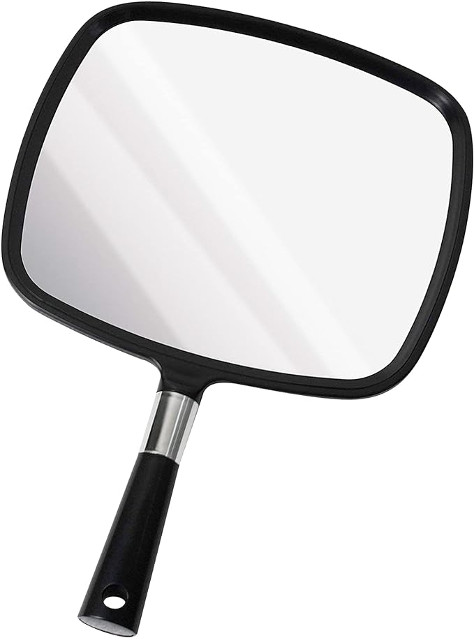 Plugfill HAND MIRROR Large Hand Mirror Salon Professional Slouch (Black) - NewNest Australia