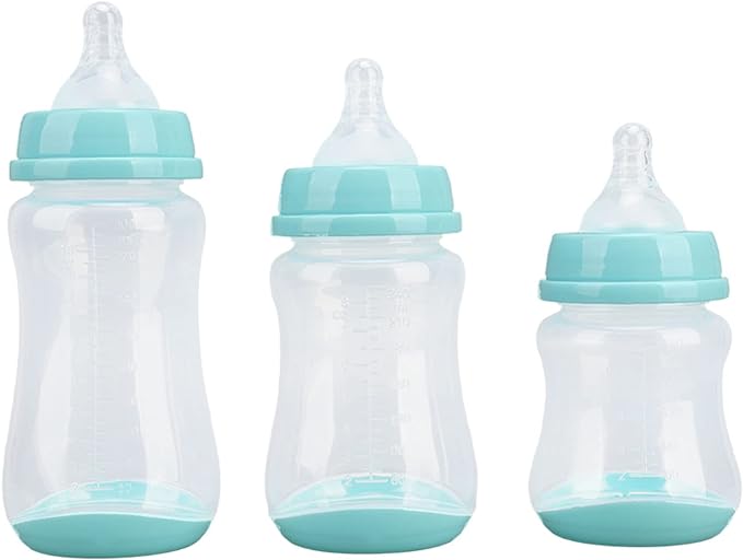 Atyhao Baby Bottle Newborn Baby Bottle Set of 3 Safety Anti Drop 180 240 300ml (Green) - NewNest Australia