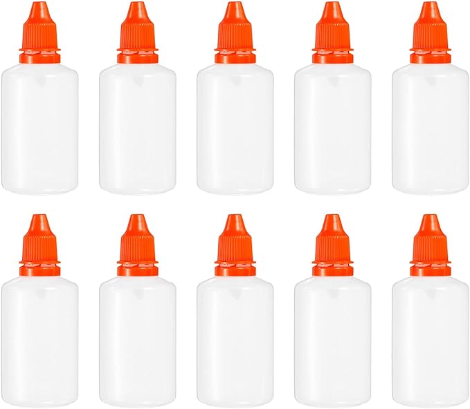 PATIKIL 50ml Liquid Dropper Bottles 10pcs PE Squeezable Drop Eye Dropper Container with PP Cap for Home Travel Orange - NewNest Australia