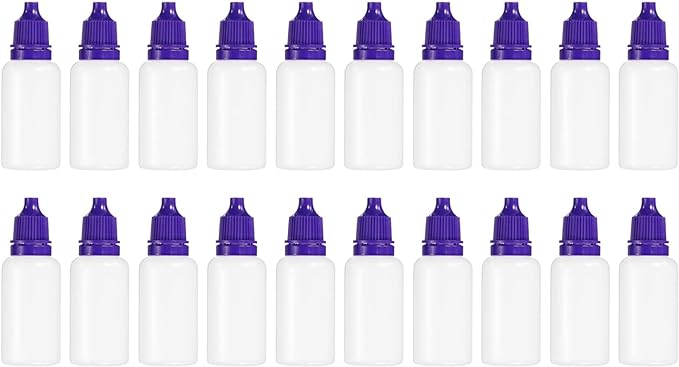 PATIKIL 20ml Liquid Dropper Bottles 20pcs PE Squeezable Drop Eye Dropper Container with PP Cap for Home Travel Purple - NewNest Australia