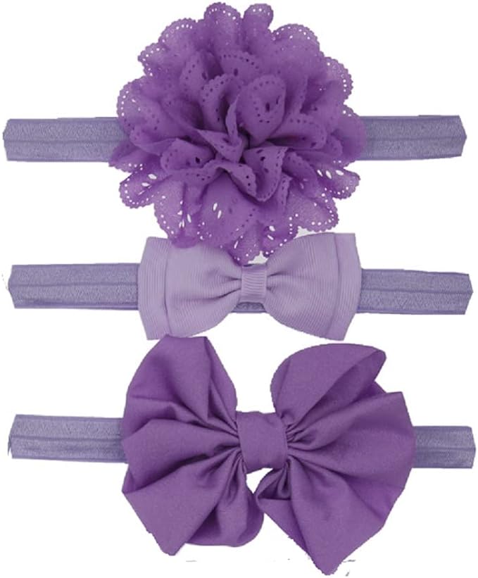 QT-147 Children's Baby Western Dress Formal Accessory Hair Ornament Hair Band Set (Light Purple) - NewNest Australia