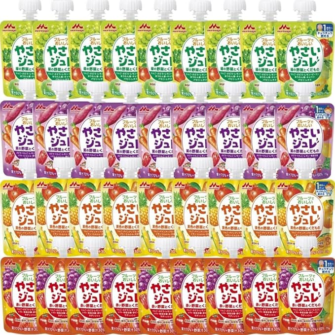 Morinaga Delicious Fruit Jelly Fruit and Vegetables, From Age 1 Year Old (9 Each of 4 Types) [Trademark Registration Number: 6585805] - NewNest Australia