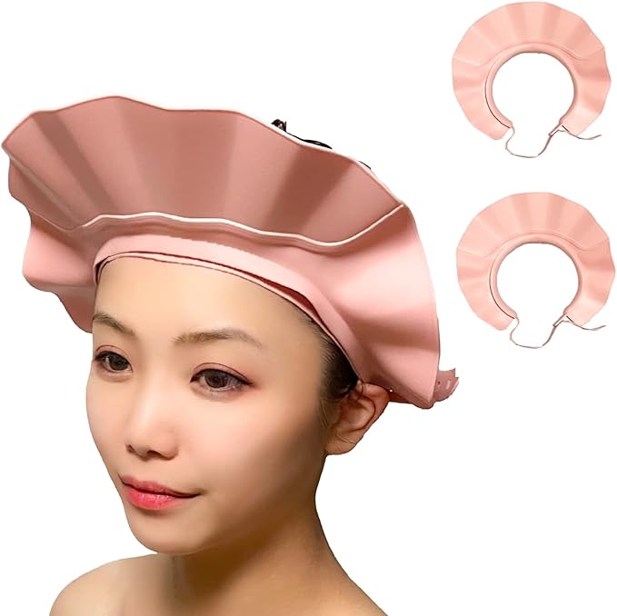 C_himawari Shampoo Hat, Bath Goods, For Babies, Adults, Children, Nursing, Kids (Pink 2 Pieces) - NewNest Australia