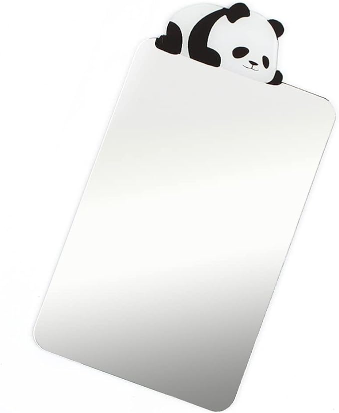 No Distortion, Card Size Mirror, Store in Card Pockets, such as Wallets, Smartphone Cases, Makeup, Hand Mirror, Card Mirror (4: Panda) - NewNest Australia