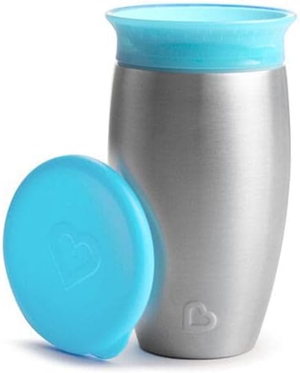 Munchkin FDMU10846 Miracle Cup, Cold Insulation, Spill Proof, Lid, Stainless Steel, Blue - NewNest Australia