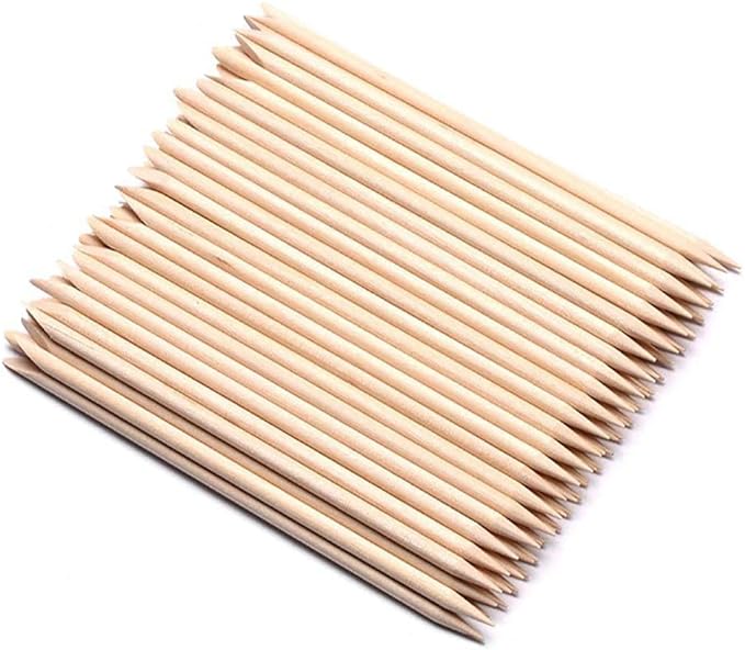 LOYELEY Orange Wood Sticks, Wooden 100 Piece Set, Nail Sticks, Nail Pusher, Nail Tool, Care Tool, Multi-functional, Easy Cuticle Treatment, Protruding Nail Correction, Parts, Polishing, Nail Art, DIY - NewNest Australia