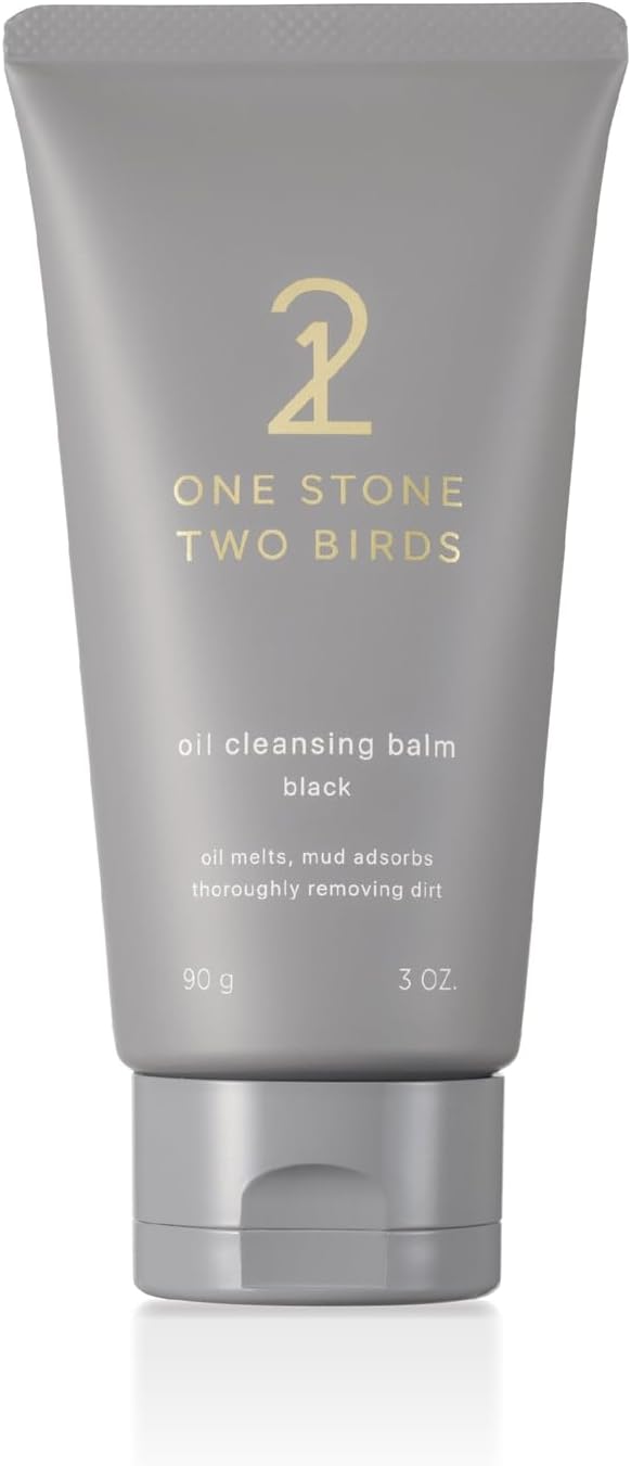 One Stone Two Birds Oil Cleansing Balm, Black, 3.2 oz (90 g), One Stone Two Birds, Pore Care, Moisturizing Care, Massage, - NewNest Australia