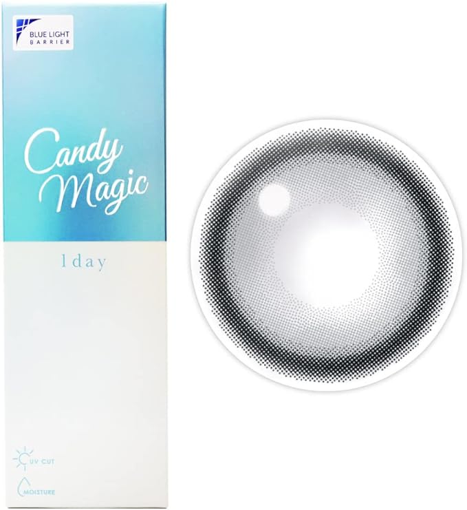 [Official store only] Colored contact lenses Blue light cut Candy Magic 1day [10 pieces] Mello Gray PWR: 0.00 [Prescription/No prescription] Candy magic 1day UV protection - NewNest Australia