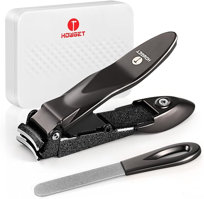 HOWGET Nail Clippers, Anti-Splash, Sharp, For Hands and Febs, Unisex, Includes Exclusive Storage Case, Easy Storage (Luxury Gray) - NewNest Australia
