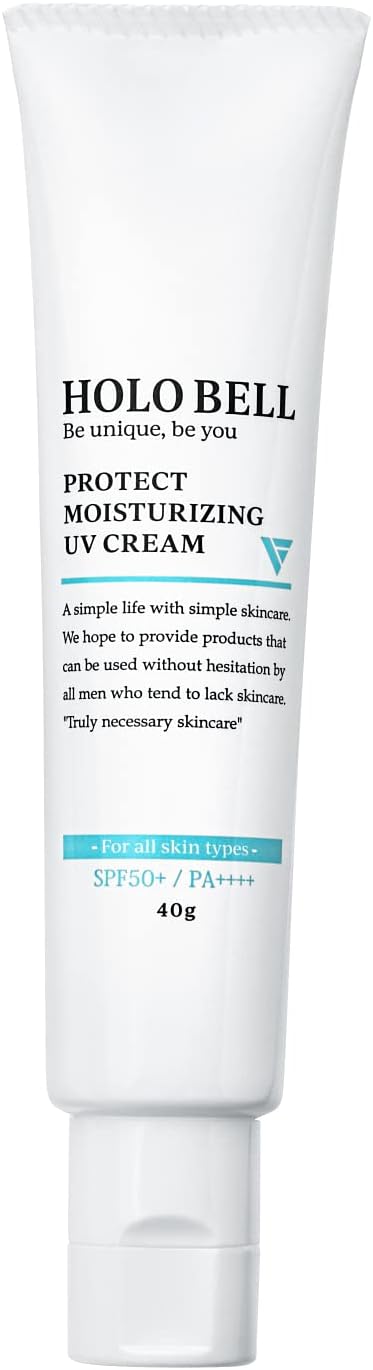 HOLO BELL Sunscreen, Non-Chemical Protection, Moisturizing UV (SPF50+ / PA++++), Sensitive Skin, Men's, Fragrance-free, Waterproof, 1.4 oz (40 g) - NewNest Australia