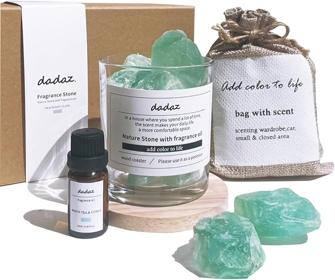 dadaz Aroma Stone Aroma Oil Natural Stone Gift Set Citrus (WHITE TEA & CITRUS) - NewNest Australia