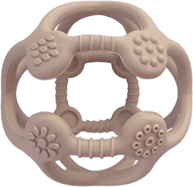 Hugmuu (Mocha) Silicone Ball Baby Ball Teether Teething Baby Nigiri Silicone Dull Color - NewNest Australia