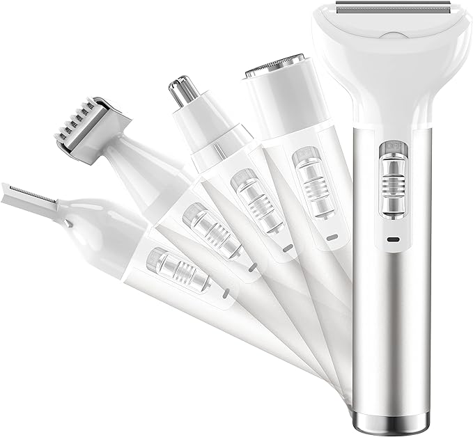 Rilobi Electric Shaver, Women's, Vio, Dedicated to Female Hair Removal, USB Rechargeable, 5-in-1 Eyebrow and Nose Hair Cutter, Multi-functional, Electric Shaver, Hair Treatment, Face, Arms, Bikini - NewNest Australia