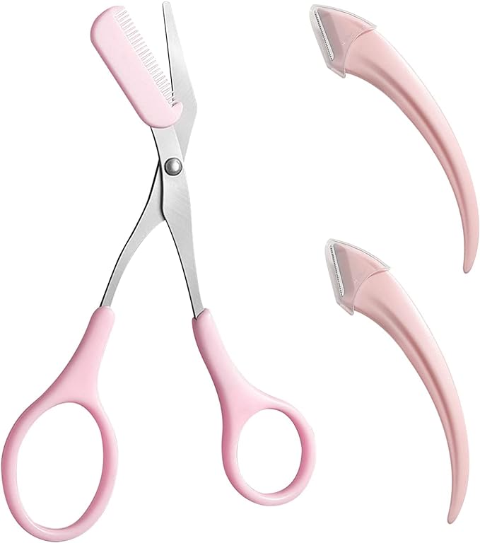 3 PCS Eyebrow Repair Beauty Tool Set with Comb Eyebrow Repair Scissors Professional Eyebrow Repair Scissors Stainless Steel Precision Eyebrow Repair Scissors Set for Men and Women Eyebrow Repair Tools - NewNest Australia