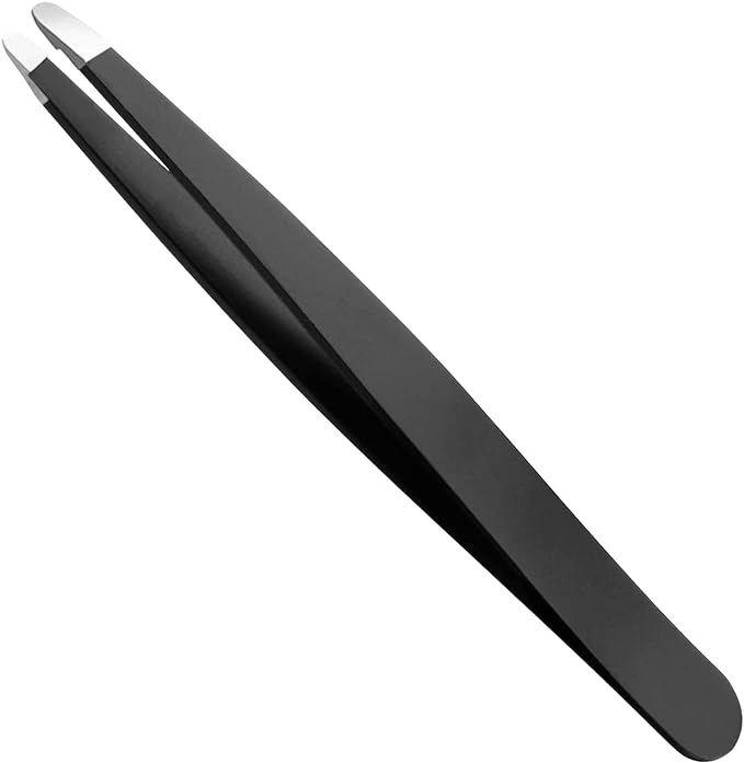 Dorake Tweezers Round Tip Tweezers Precision Heat Treated with Cap Eyebrow Tweezers Nose Hair Beard Tweezers Stainless Steel Unisex Black - NewNest Australia