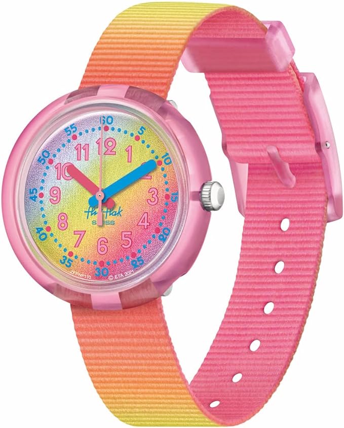 Swatch FPNP110 SHADES OF RAINBOW Story Time Girls' Watch, Pink, Pink - NewNest Australia