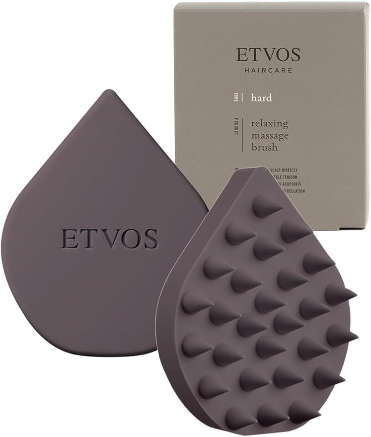Etovos Relaxing Massage Brush Hard #Charcoal Gray Scalp Massage Brush Scalp Care Head Massage - NewNest Australia