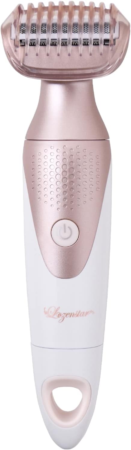 Rosenstar ALS050 Women's Electric Shaver (Net Blade, Trimmer Blade, Trimming Comb), Washable, Small, Battery-operated, White & Pink Gold - NewNest Australia