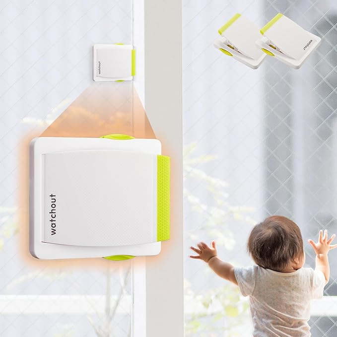 Watchout Window Lock Stopper Child Lock, One Touch Firm Strength, Paste and Stick for Kids, Sliding Windows, Security (Green 2 Pack) - NewNest Australia