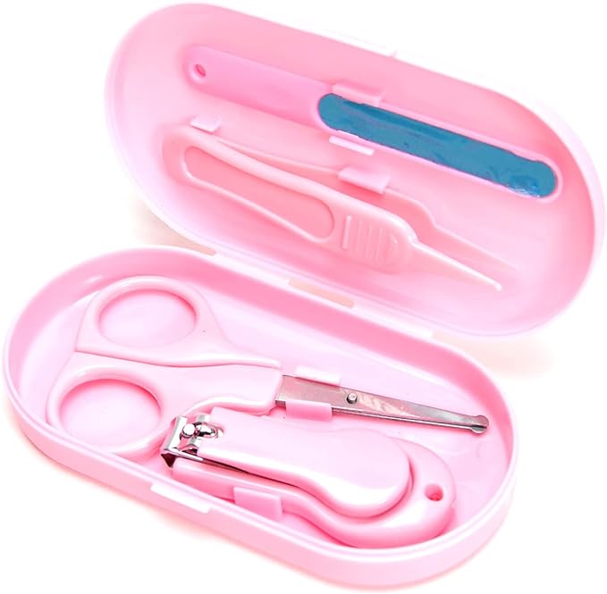 Goods Land GD-AKACARE-PK Baby Nail Clippers Set, Scissors, Care Set, Set of 4 with Case, Baby Shower Gift - NewNest Australia