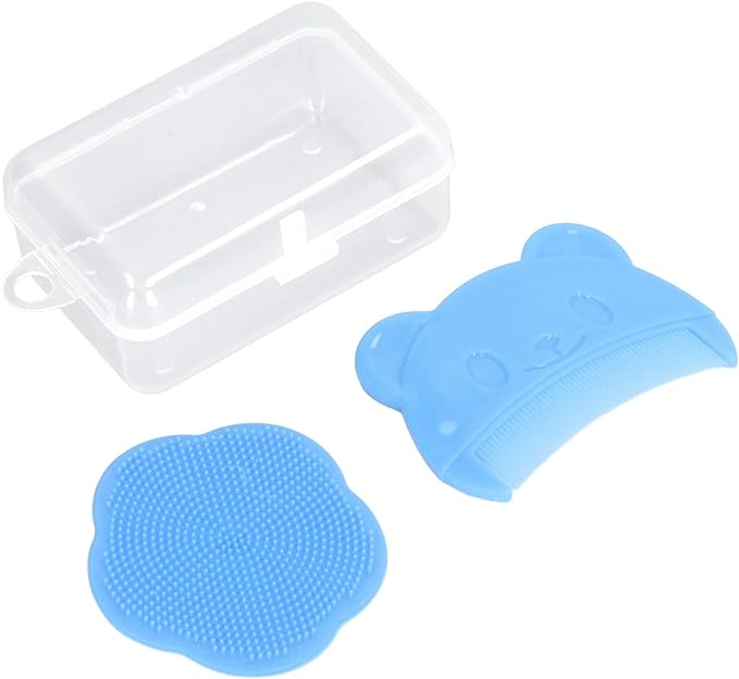 2pcs Baby Scalp Brush Silicone Baby and Bath Comb Scalp Comb Comfortable Newborn Scalp Bath Tool Baby (Gold) - NewNest Australia