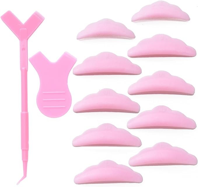 RuRuLi Eyelash Perm Kit 3 Piece Set (Plate Stick Rod) Eyelash Perm Self Kit (Pink) - NewNest Australia