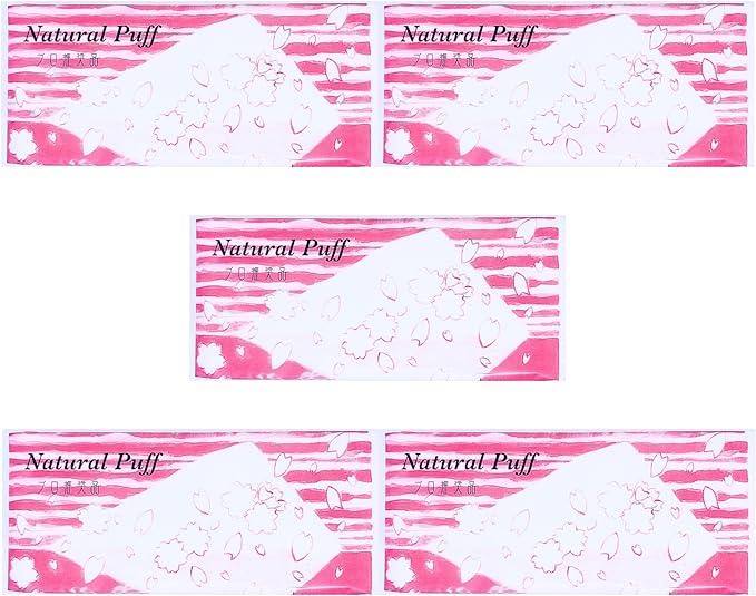 Acolle Natural Puff, 180 Pieces, Set of 5, Puff Cotton, Cotton Puff, Cotton Pack, Disposable, Made in Japan - NewNest Australia
