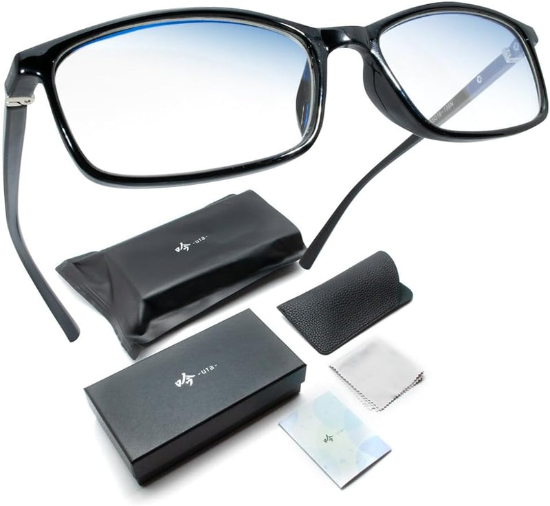 Gin-uta Blue Light Reduction Glasses, PC Glasses, Non-Prescription, Unisex, Lightweight, Transparent - NewNest Australia
