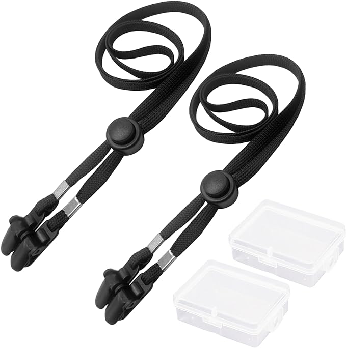 GOKEI Hat Strap, String for Hats, Clips, Hat String (Set of 2, Total Length 16.5 inches (42 cm), Hat Strap, Hat Clip, Cap, Hat Clip, Hook, Hat, Wind Prevention, Hat Tovers, Black, Set of 2 - NewNest Australia