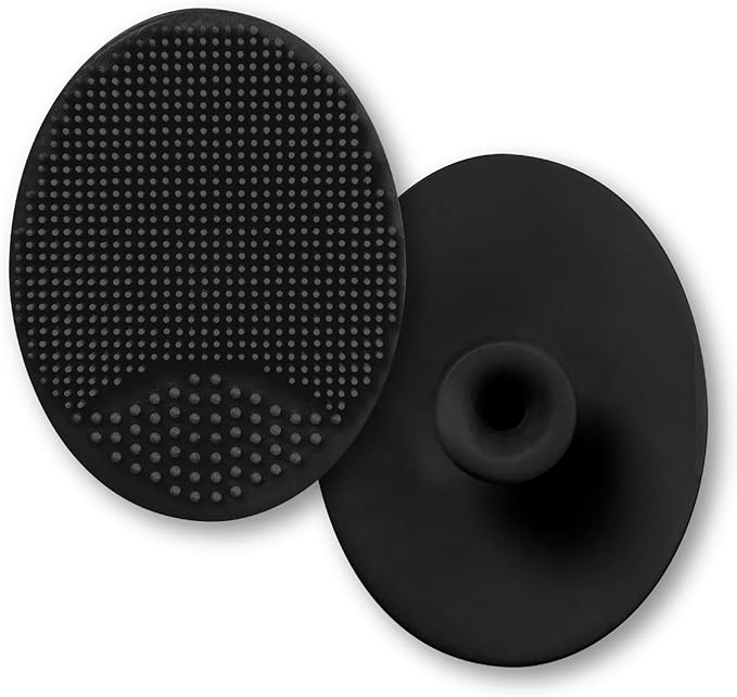 Croixx Facial Cleansing Brush, Soft Skin Care, Pore Brush, Makeup Remover, Pore Cleaning, Square Plug, Massage, Set of 2, "Clean Skin with 4 Functions" (Black) - NewNest Australia