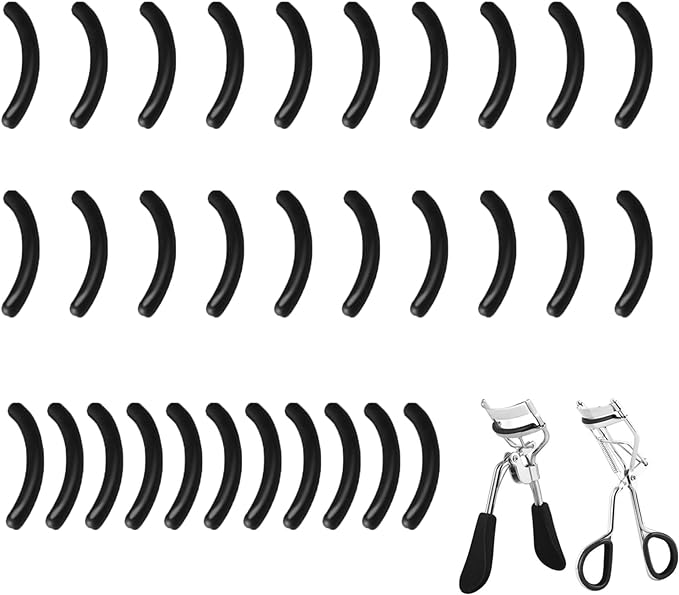 Eyelash Curler Replacement Rubber [Set of 30] Buffer, Replacement Rubber Buffer, Replacement Silicone Pad, Flexible, Elastic, Durable, Black - NewNest Australia