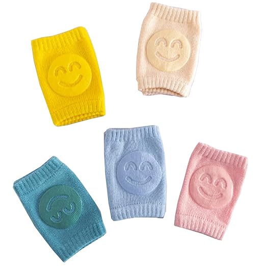 Baby Knee Pads Set of 5, Knee Pads for Babies, Knee Pads for Infants, Knee Support, Baby Leg Warmers, Walking Study, Cotton, Breathable, Soft, Knee Pads, Prevents Scraping, nleg05 - NewNest Australia